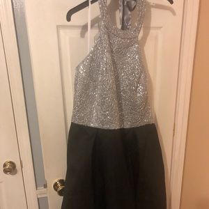 Black and silver short prom dress. Size 23